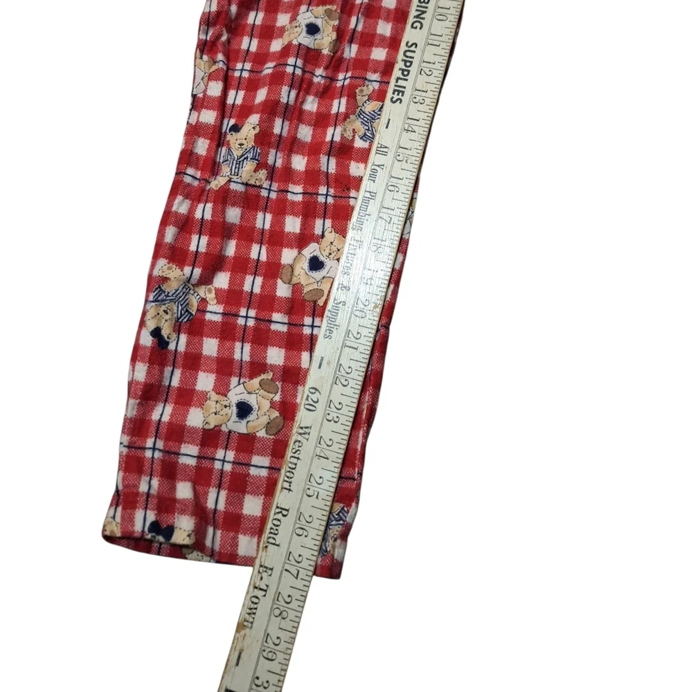 Vintage AOP Teddy Bear Flannel PJ Romper Medium